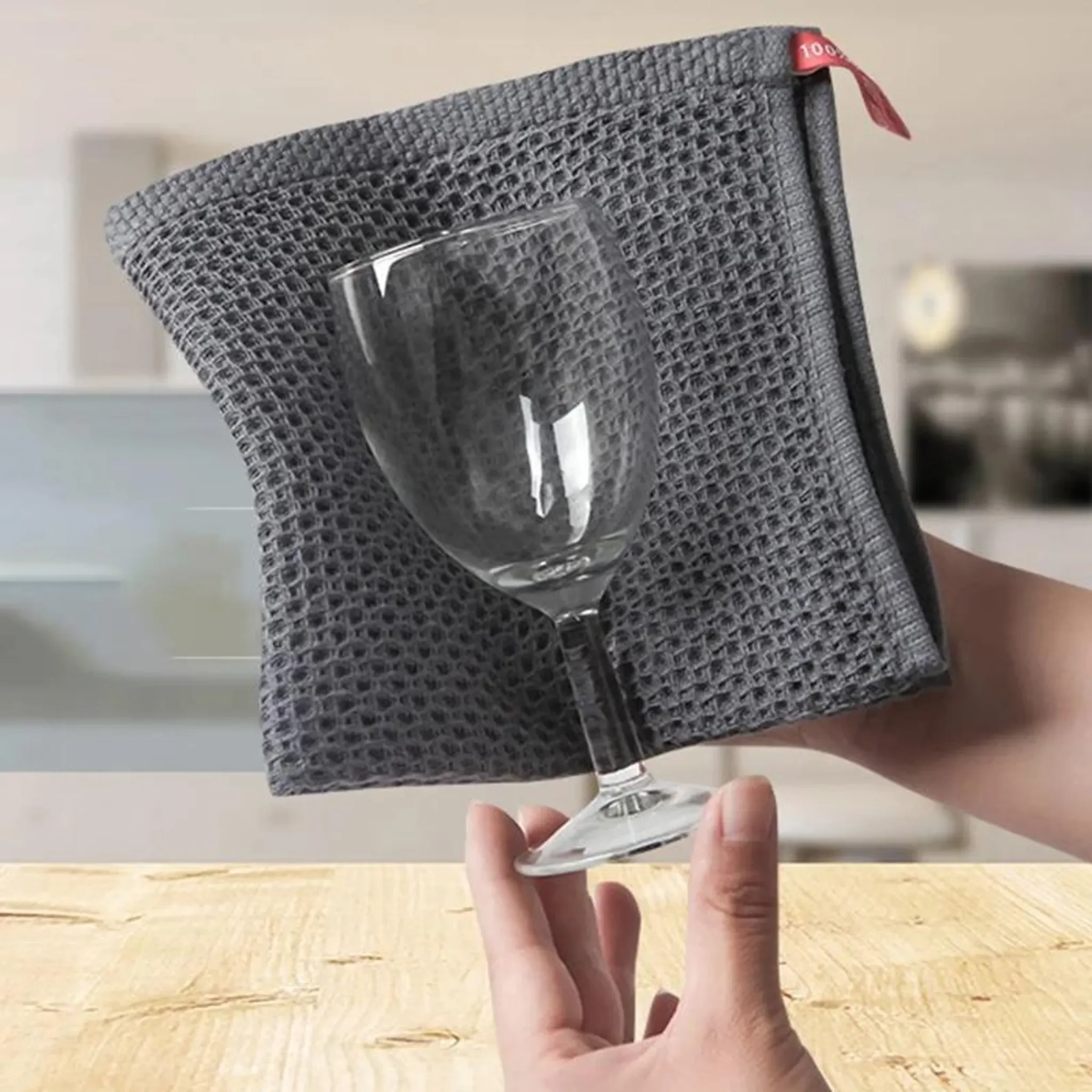 Geschirrtücher – 6er Set – Grau, 30×30 cm